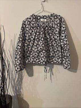 Jason Wu Black & White Patterned Pullover Top